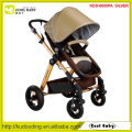 2015 NOUVEAU Poussette bébé de luxe Harnais 5 points Réversible Direction du siège Big Wheel Pram Couleur personnalisée